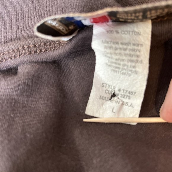 Dont Mess With Texas Top Womens L Youth Brown L Sleeve Blue Rhinestone Longhorn - Picture 8 of 8